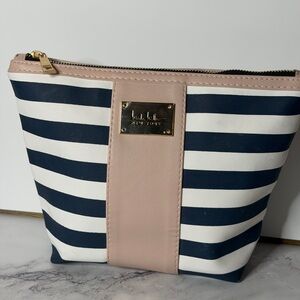 Nicole Miller New York Navy & White Stripe Makeup Bag